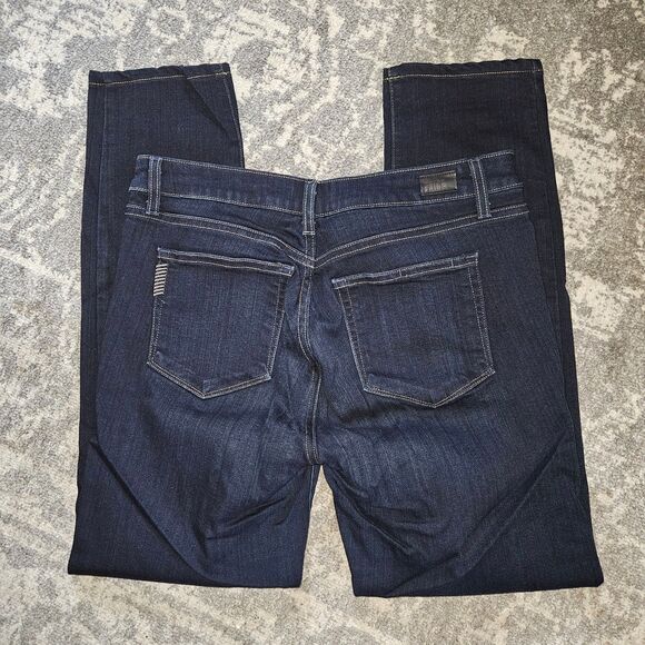 PAIGE Dark Wash Skyline Skinny Sleek Modern 33" Slim Jeans $258 Retail - Picture 3 of 11
